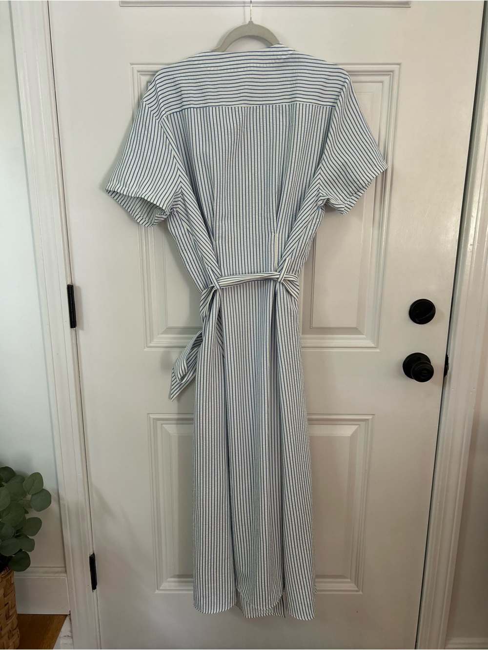HALARA Blue and White Striped Tie-Waist Midi Dress - Picture 2 of 2